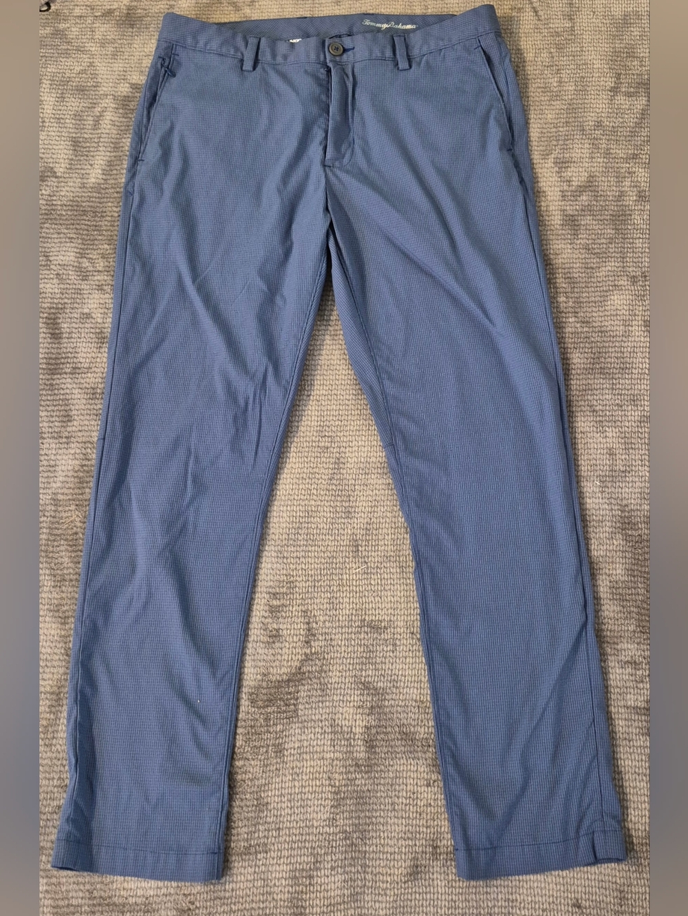 Tommy Bahama Mens Performance Golf Pants 35 x 32 Blue Plaid Nylon Blend